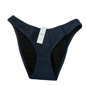 NWT J. Crew Navy Blue Swim Textured Bottoms Only S